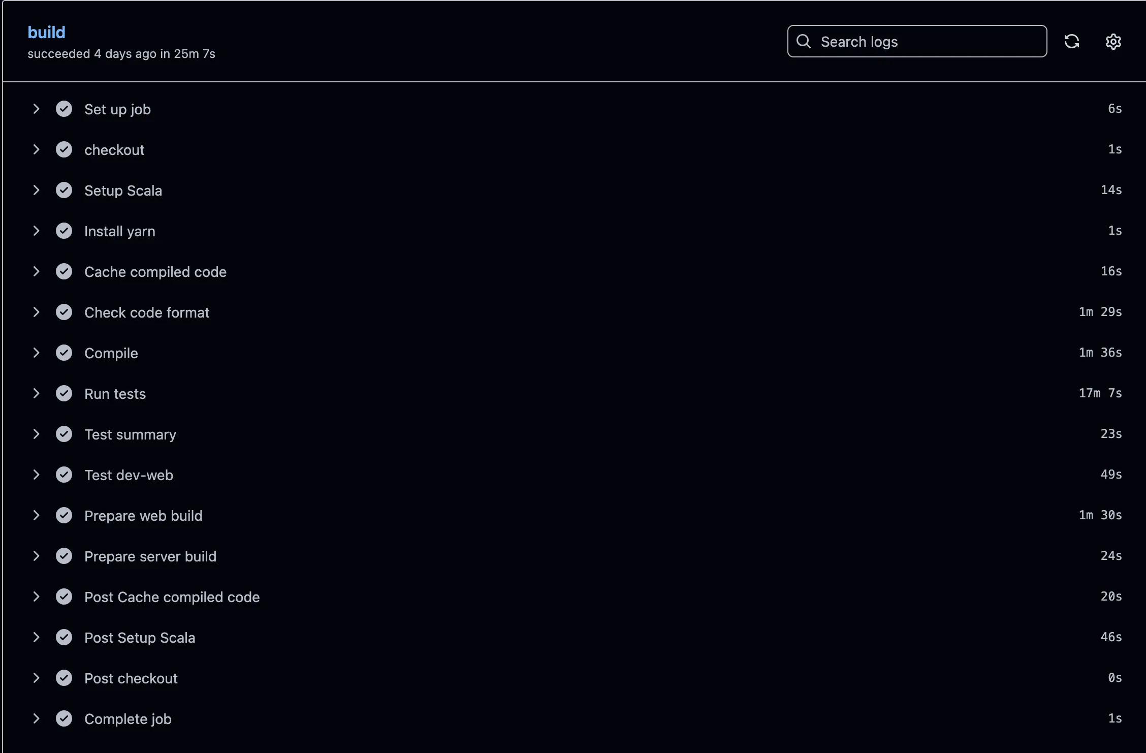 Initial CI execution details