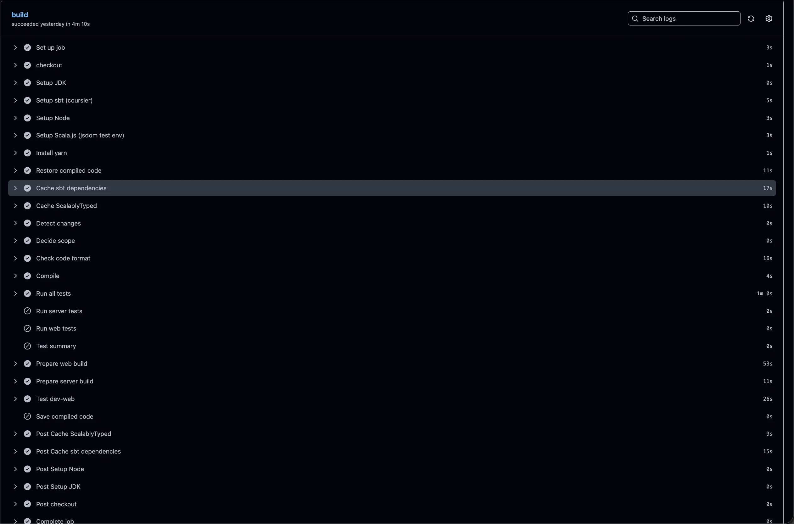 Updated CI details